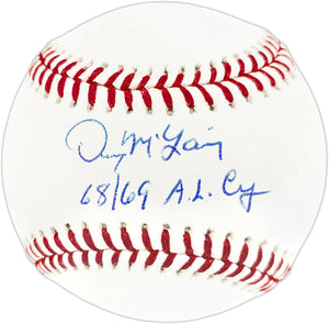 Denny McLain Autographed Detroit Tigers Official Major League Baseball ("68/69 AL CY" Inscription) - JSA Authenticated
