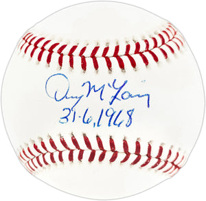 Denny McLain Autographed Detroit Tigers Official Major League Baseball ("31-6 1968" Inscription) - JSA Authenticated