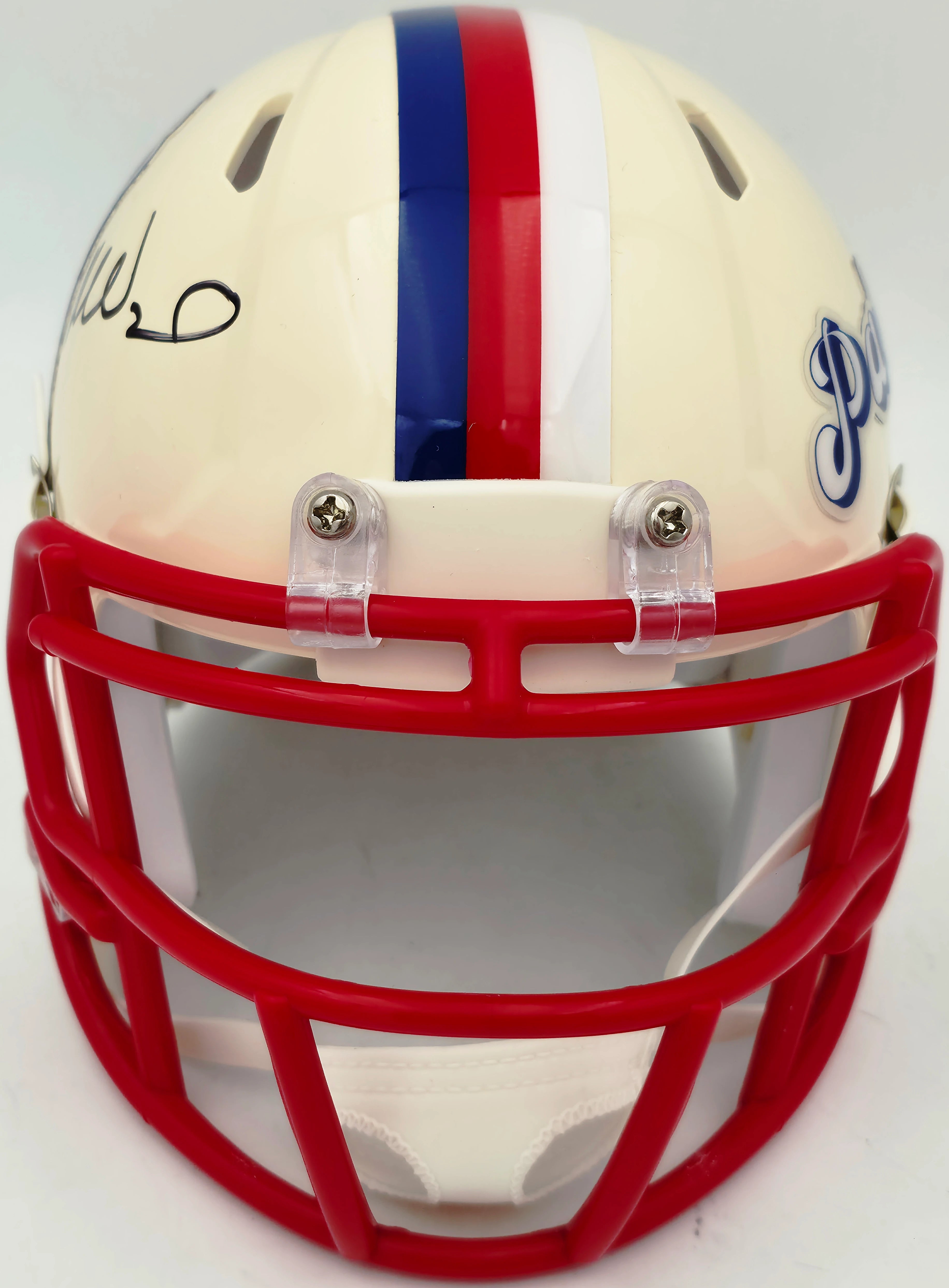 Mike Vrabel Autographed New England Patriots Cream Retro Speed Mini Helmet - JSA Witness Authenticated