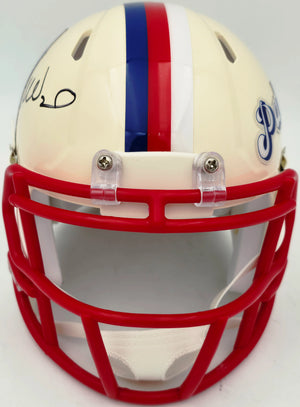 Mike Vrabel Autographed New England Patriots Cream Retro Speed Mini Helmet - JSA Witness Authenticated