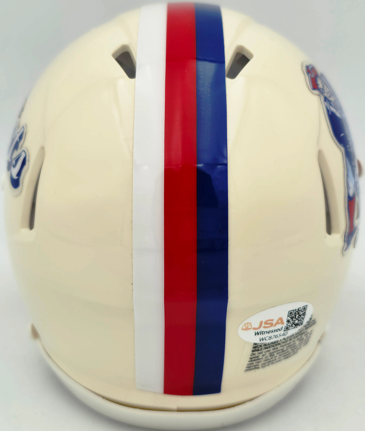 Mike Vrabel Autographed New England Patriots Cream Retro Speed Mini Helmet - JSA Witness Authenticated