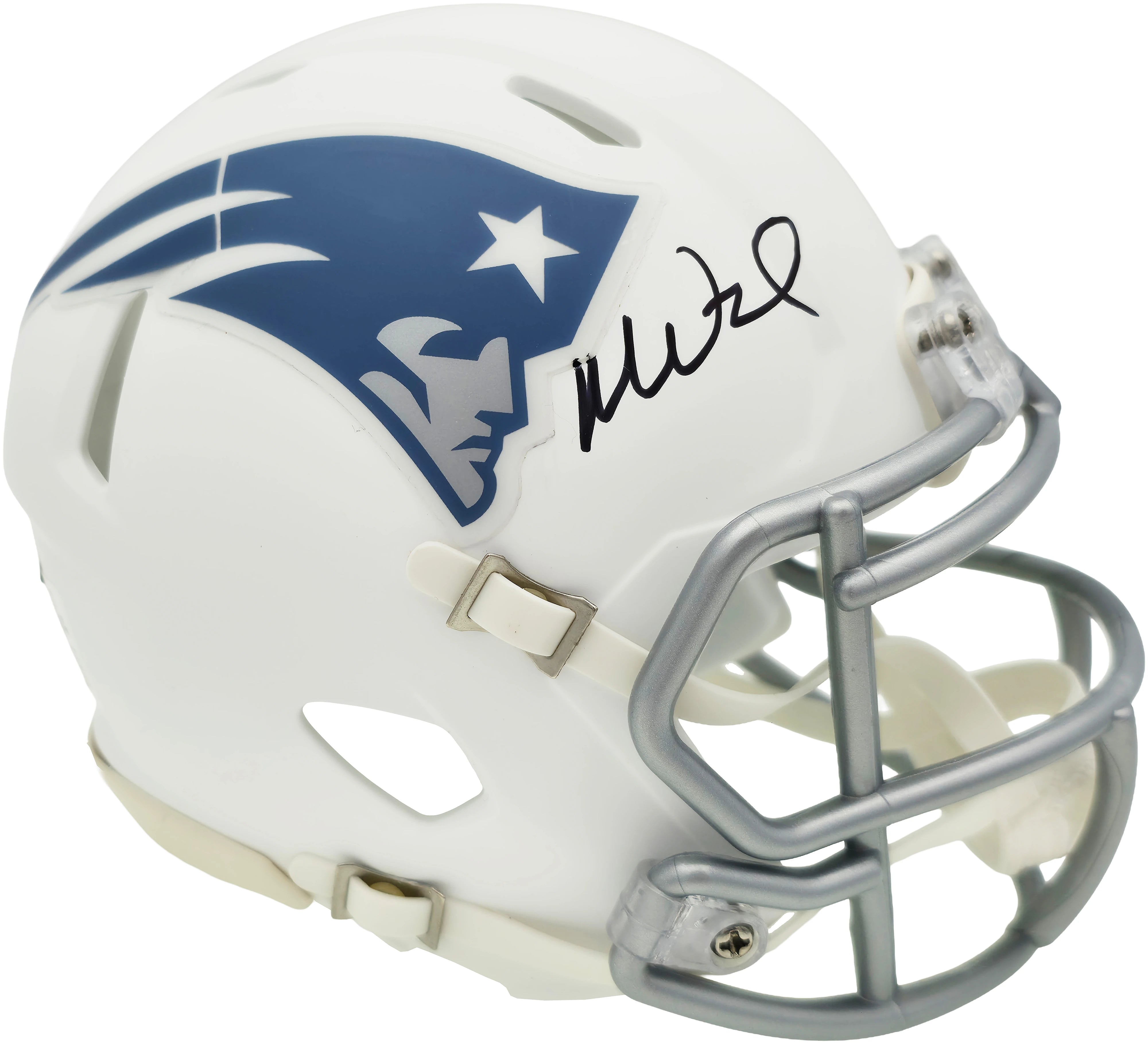 Mike Vrabel Autographed New England Patriots White Rivalries Speed Mini Helmet - JSA Witness Authenticated