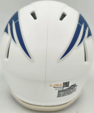 Mike Vrabel Autographed New England Patriots White Rivalries Speed Mini Helmet - JSA Witness Authenticated
