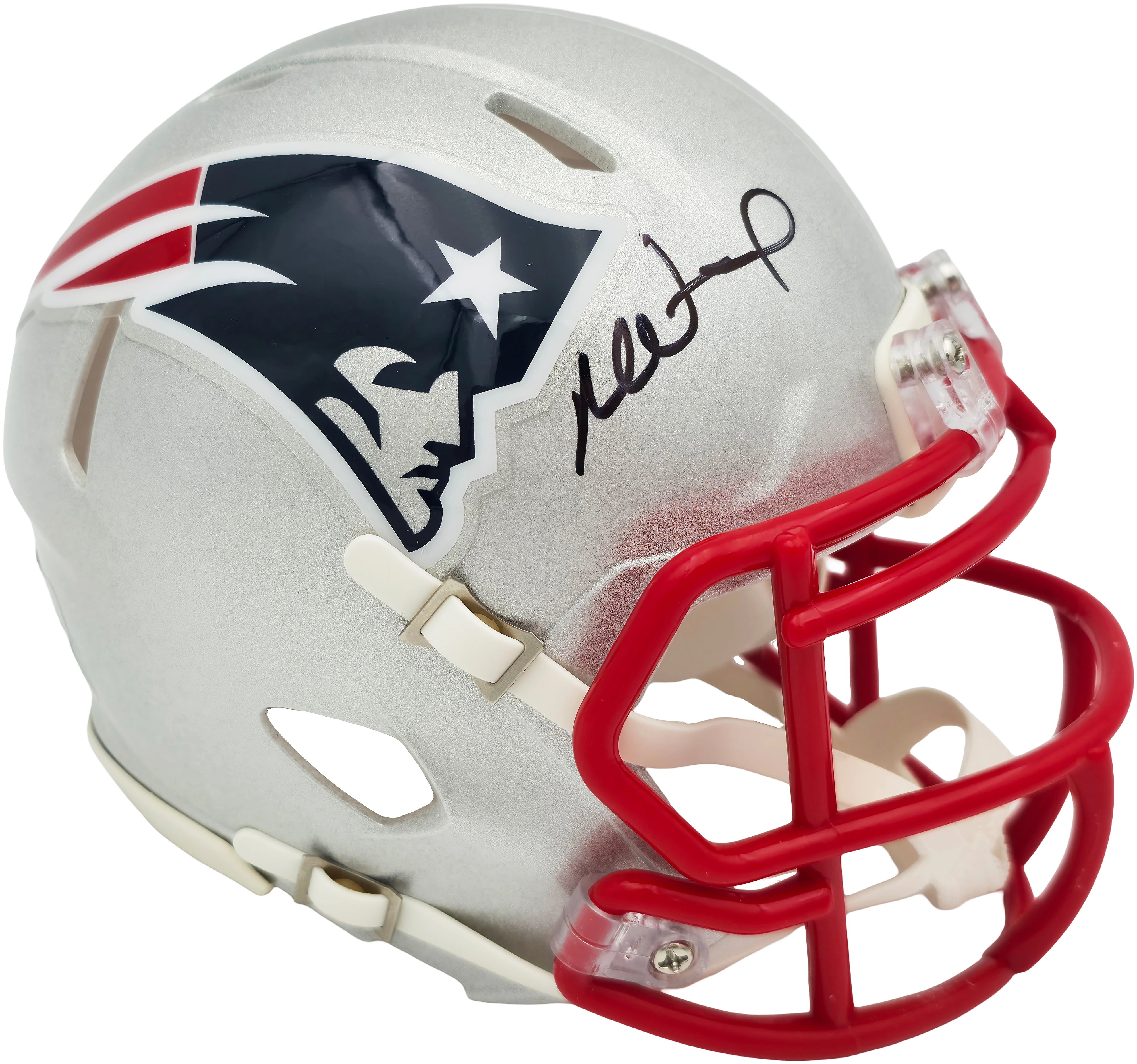 Mike Vrabel Autographed New England Patriots Silver Speed Mini Helmet - JSA Witness Authenticated
