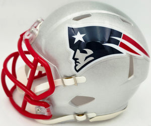 Mike Vrabel Autographed New England Patriots Silver Speed Mini Helmet - JSA Witness Authenticated