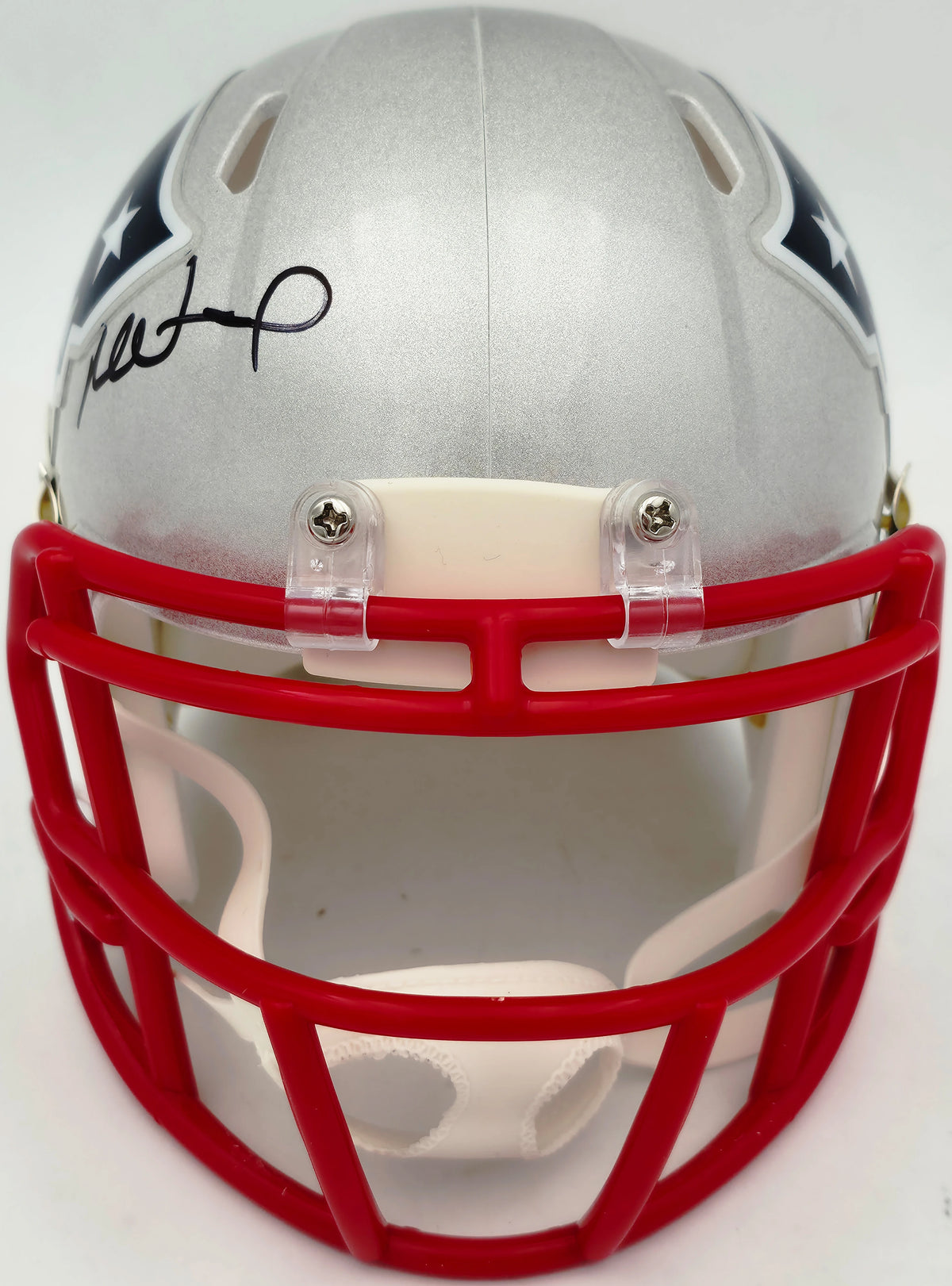 Mike Vrabel Autographed New England Patriots Silver Speed Mini Helmet - JSA Witness Authenticated