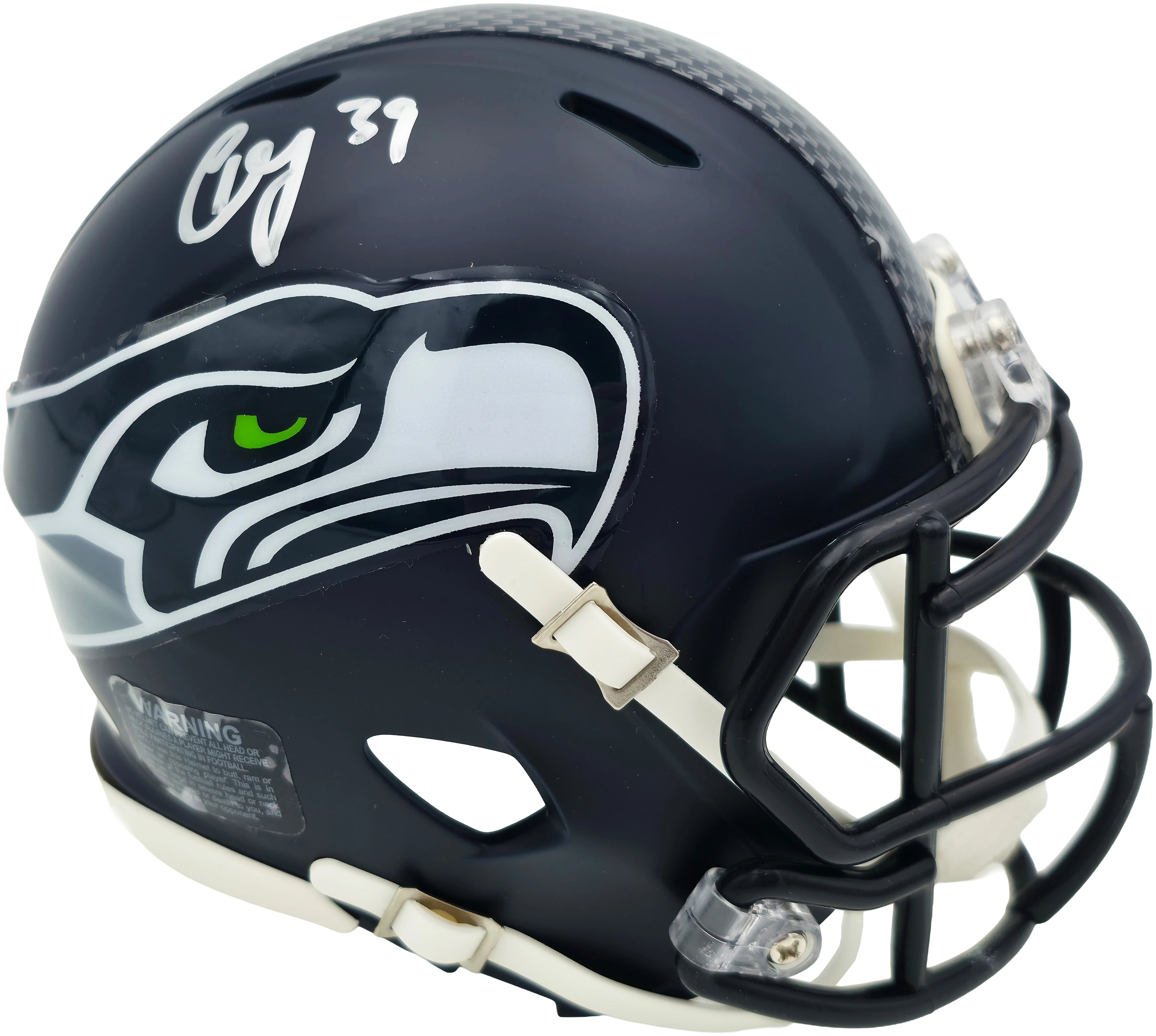 Ty Okada Autographed Seattle Seahawks Blue Speed Mini Helmet - Mill Creek Sports Holo & COA