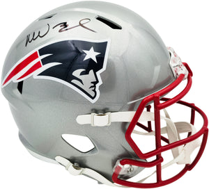 Mike Vrabel Autographed New England Patriots Silver Full Size Speed Replica Helmet - JSA Witness Authenticated