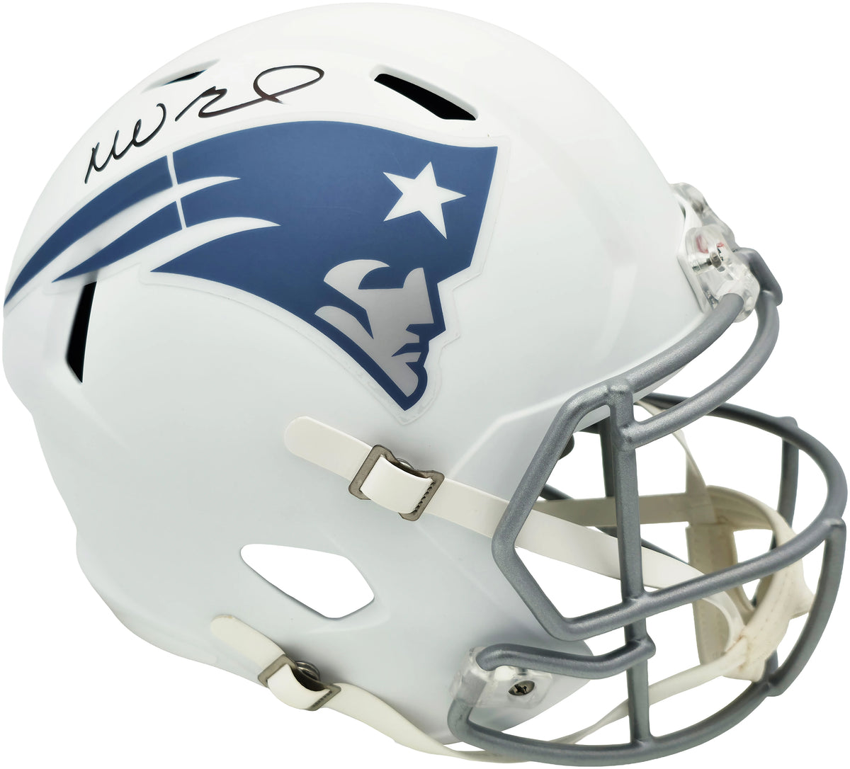 Mike Vrabel Autographed New England Patriots White Rivalries Full Size Speed Replica Helmet - JSA Witness Authenticated
