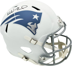 Mike Vrabel Autographed New England Patriots White Rivalries Full Size Speed Replica Helmet - JSA Witness Authenticated