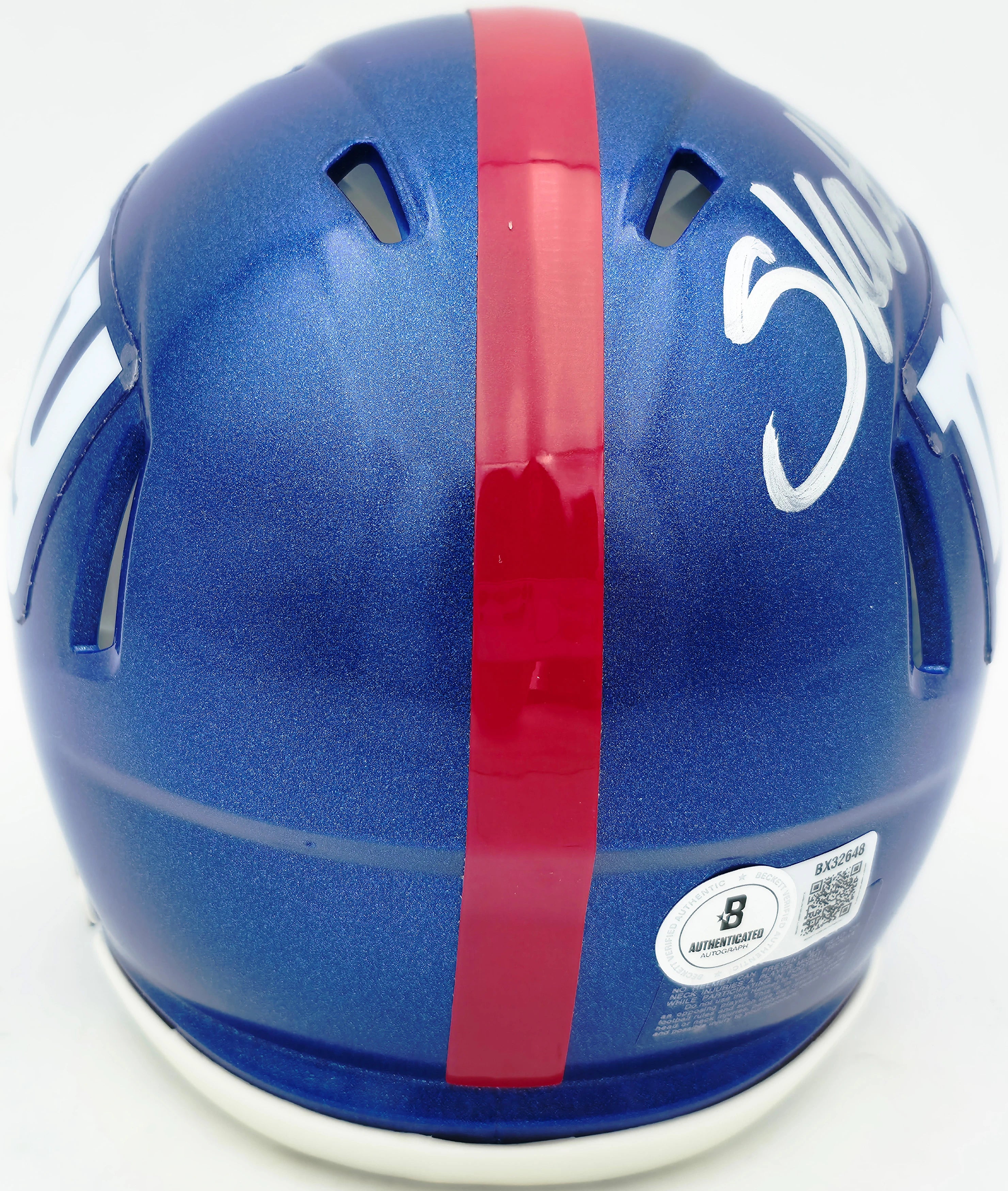 Cam Skattebo Autographed New York Giants Blue Speed Mini Helmet - Beckett BAS QR Authenticated