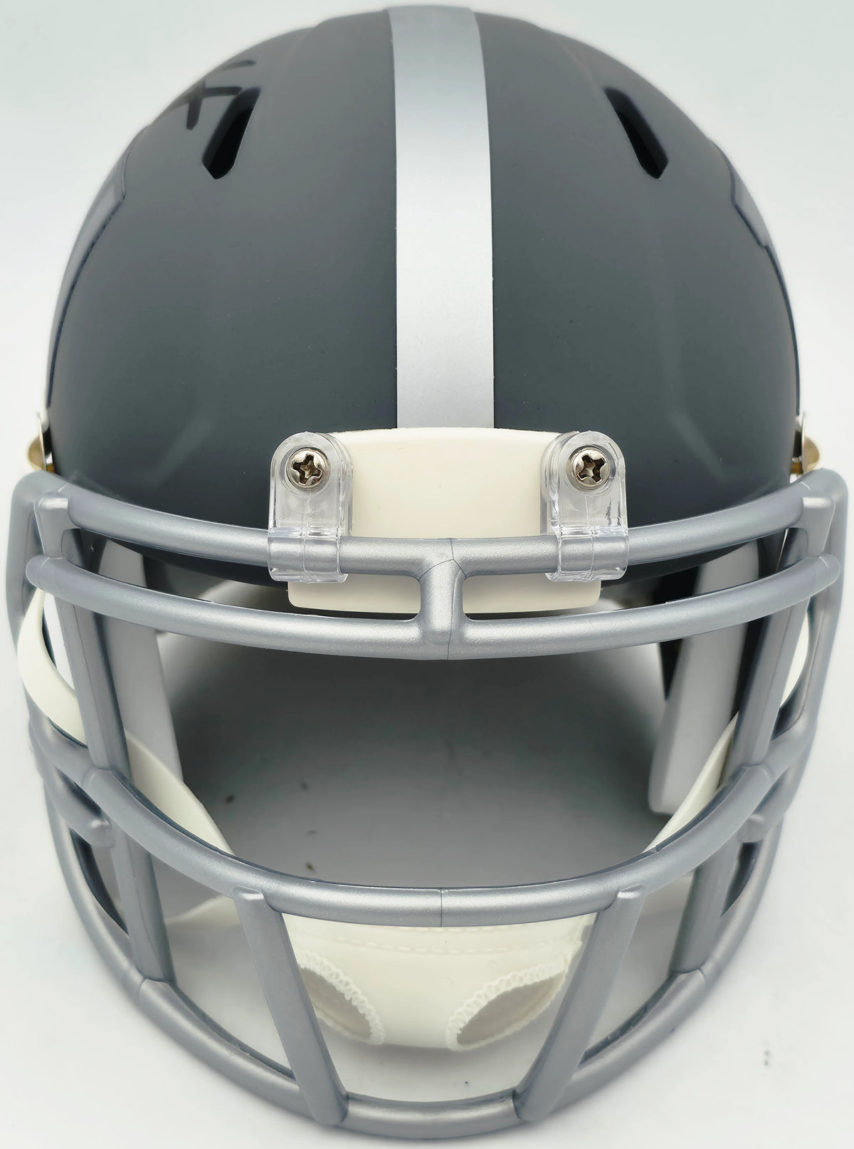 Cam Skattebo Autographed New York Giants Slate Gray Speed Mini Helmet - Beckett BAS QR Authenticated