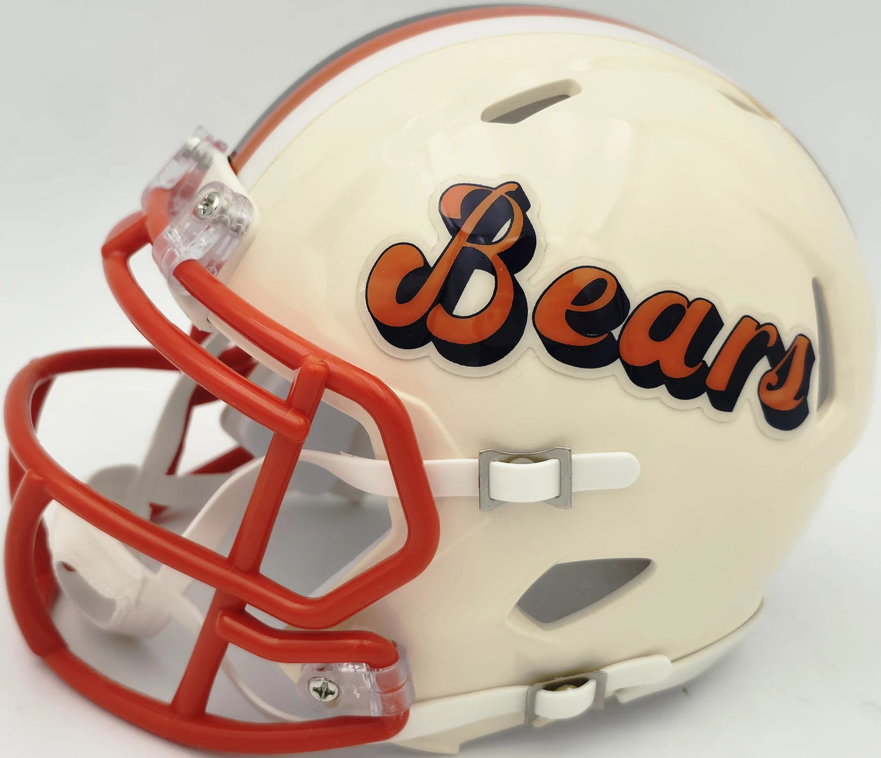Brian Urlacher Autographed Chicago Bears Cream Retro Speed Mini Helmet ("HOF 18" Inscription) - Beckett BAS Witness Authenticated