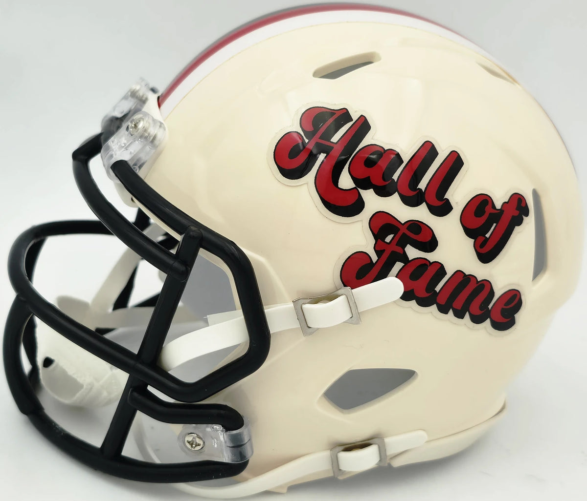 Brian Urlacher Autographed Chicago Bears Cream Retro Hall of Fame Logo Speed Mini Helmet ("HOF 18" Inscription) - Beckett BAS Witness Authenticated