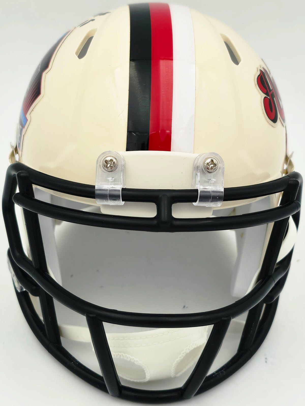 Brian Urlacher Autographed Chicago Bears Cream Retro Hall of Fame Logo Speed Mini Helmet ("HOF 18" Inscription) - Beckett BAS Witness Authenticated