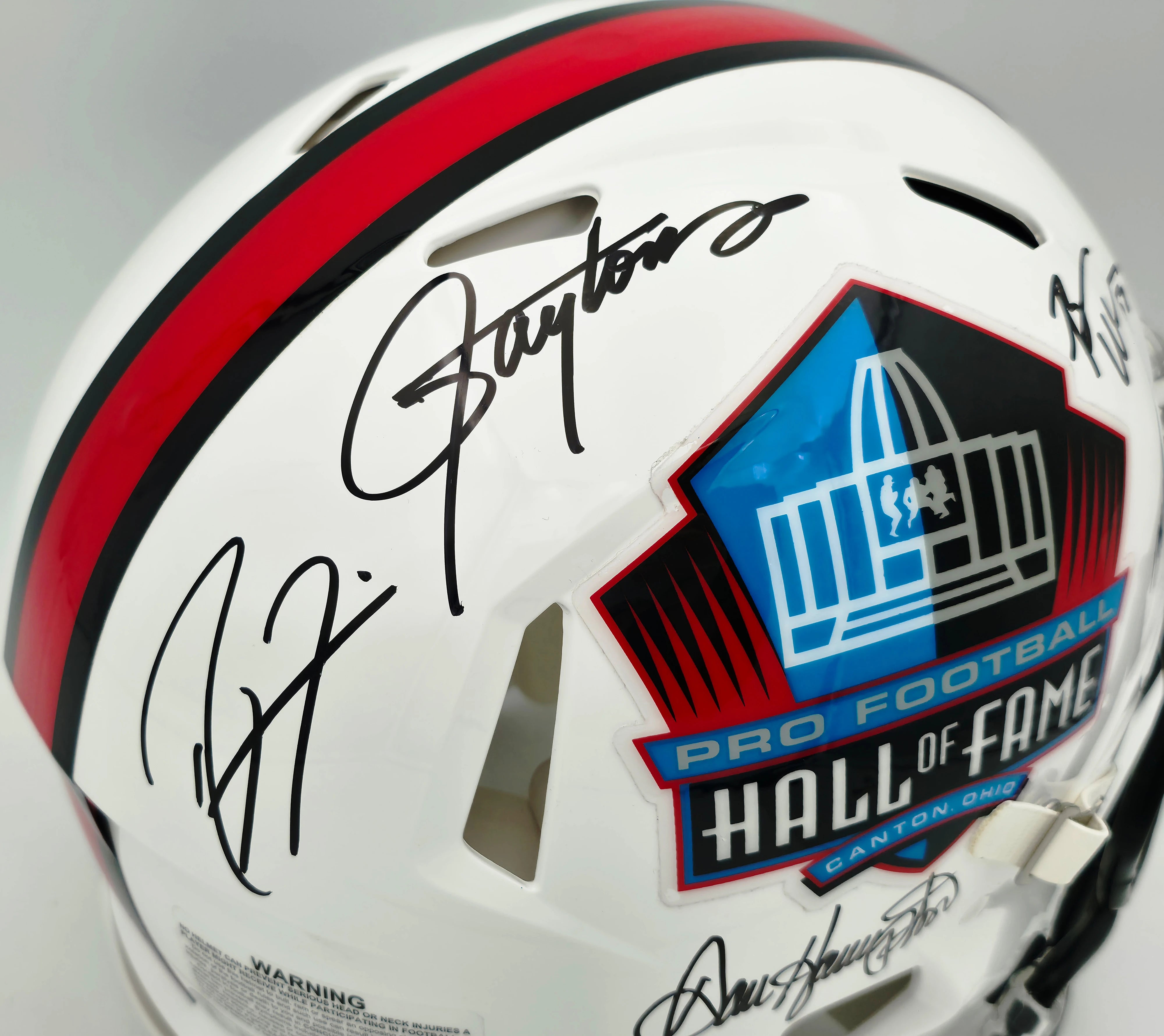 Hall of Fame Linebackers 5-Signature Autographed White HOF Logo Speed Authentic Helmet (Lawrence Taylor, Ray Lewis, Urlacher) - Beckett BAS Witness Authenticated