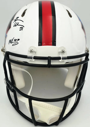 Hall of Fame Linebackers 5-Signature Autographed White HOF Logo Speed Authentic Helmet (Lawrence Taylor, Ray Lewis, Urlacher) - Beckett BAS Witness Authenticated