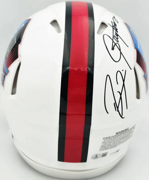 Hall of Fame Linebackers 5-Signature Autographed White HOF Logo Speed Authentic Helmet (Lawrence Taylor, Ray Lewis, Urlacher) - Beckett BAS Witness Authenticated