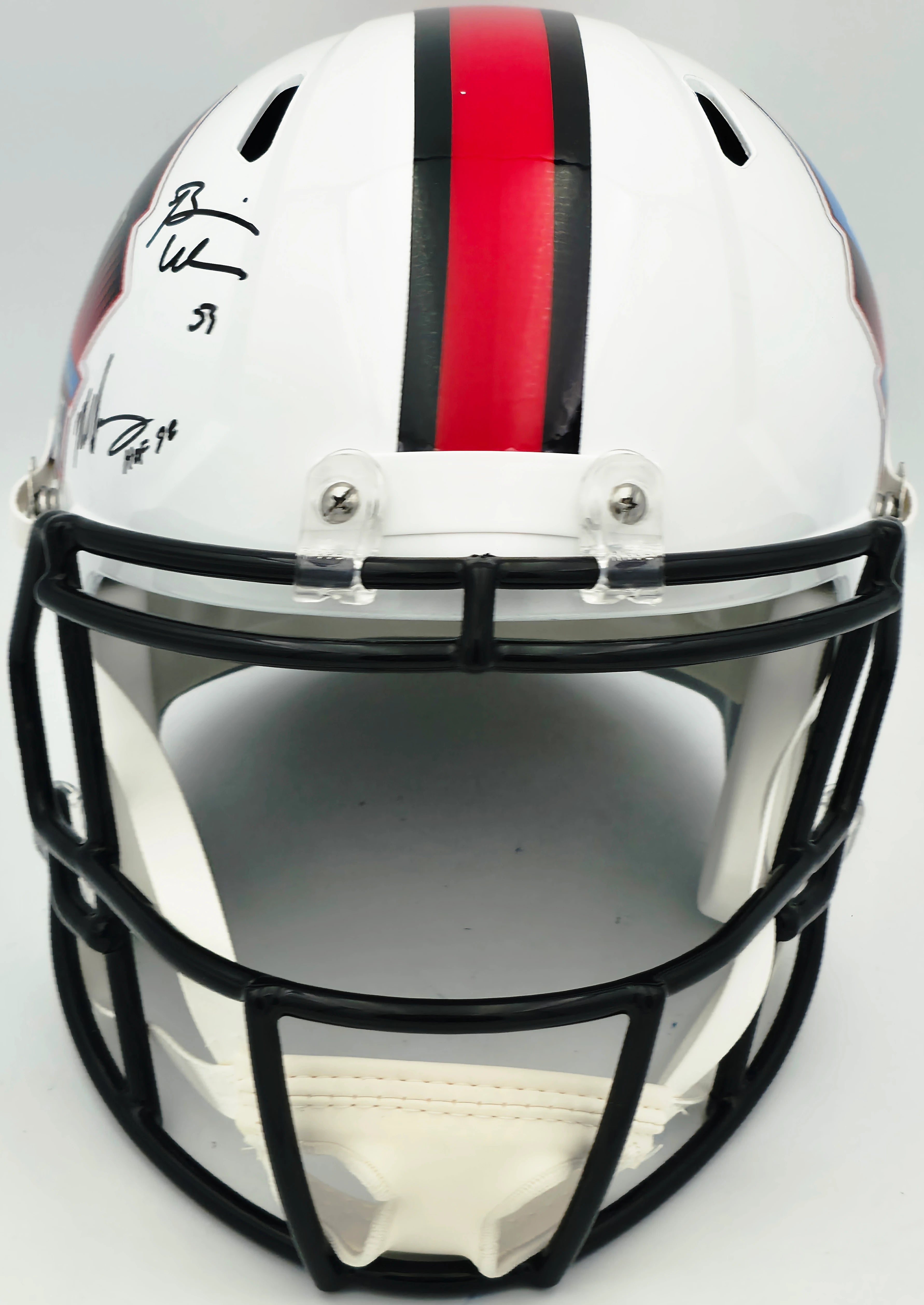 Hall of Fame Linebackers 5-Signature Autographed White HOF Logo Speed Replica Helmet (Lawrence Taylor, Ray Lewis, Urlacher) - Beckett BAS Witness Authenticated