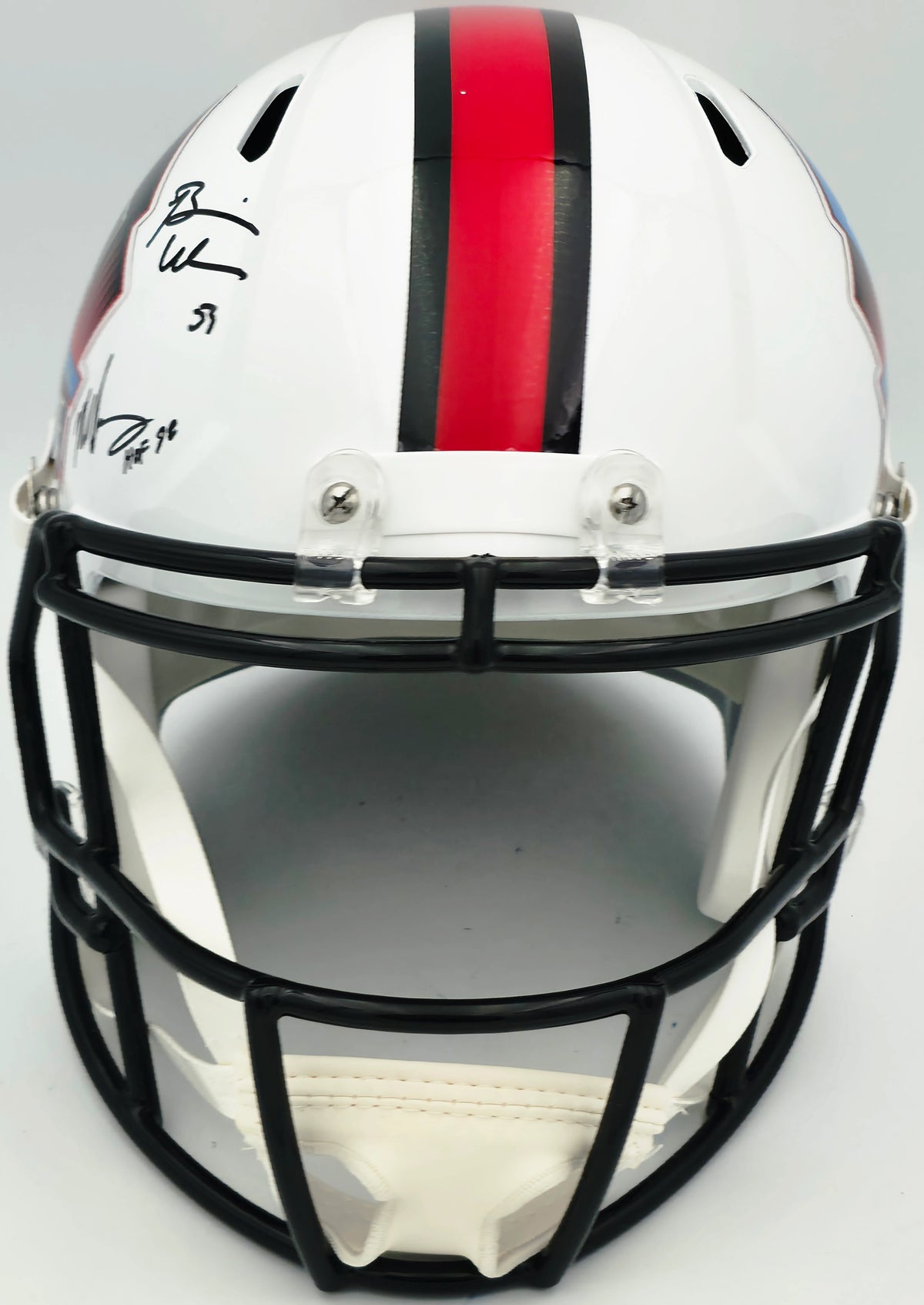 Hall of Fame Linebackers 5-Signature Autographed White HOF Logo Speed Replica Helmet (Lawrence Taylor, Ray Lewis, Urlacher) - Beckett BAS Witness Authenticated