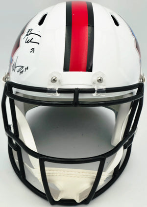 Hall of Fame Linebackers 5-Signature Autographed White HOF Logo Speed Replica Helmet (Lawrence Taylor, Ray Lewis, Urlacher) - Beckett BAS Witness Authenticated