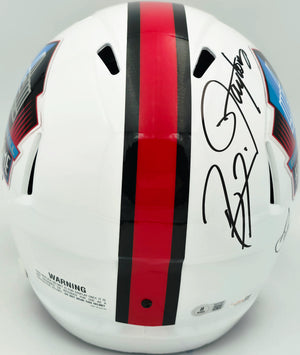 Hall of Fame Linebackers 5-Signature Autographed White HOF Logo Speed Replica Helmet (Lawrence Taylor, Ray Lewis, Urlacher) - Beckett BAS Witness Authenticated