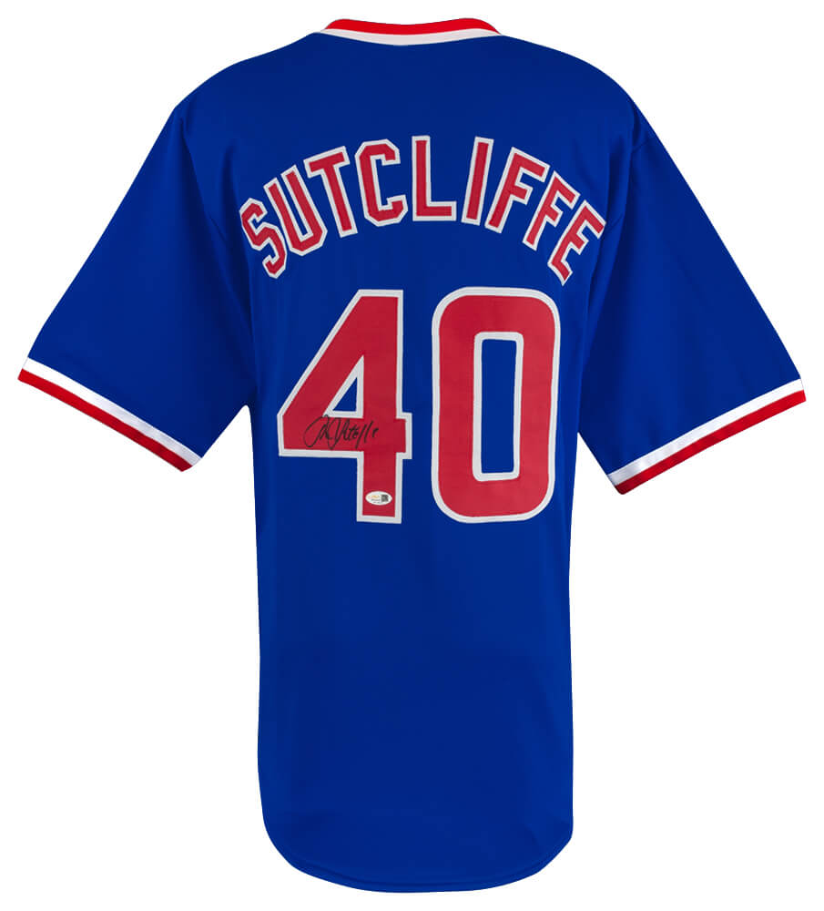 Chicago Cubs Rick Sutcliffe Signed Blue Throwback Custom Baseball Jersey - (JSA)