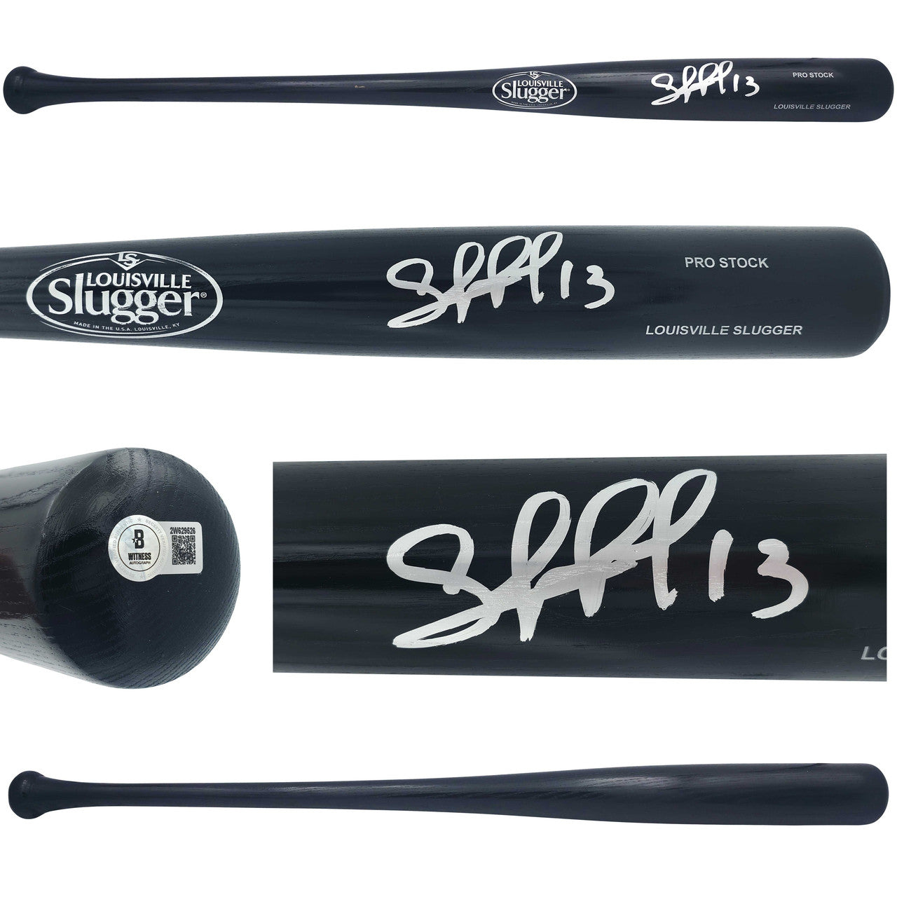 Salvador Perez Autographed Black Louisville Slugger Pro Stock Baseball Bat Kansas City Royals Beckett BAS Witness