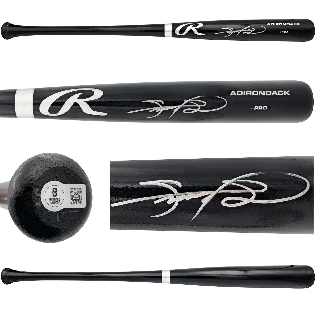 Sammy Sosa Autographed Black Rawlings Adirondack Pro Baseball Bat Chicago Cubs Beckett BAS Witness
