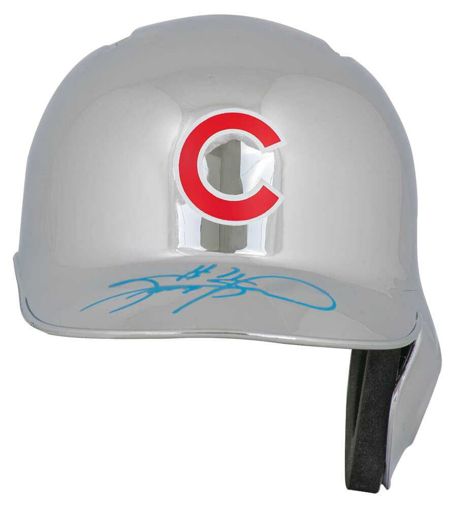 Sammy Sosa Signed Chicago Cubs Rawlings Chrome Mini Baseball Batting Helmet - Schwartz Authenticated