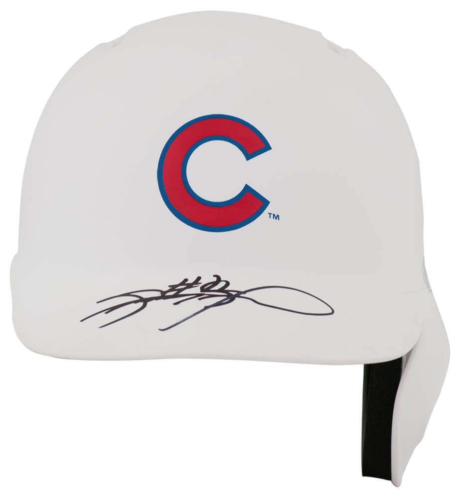 Sammy Sosa Signed Chicago Cubs Rawlings White Matte Mini Baseball Batting Helmet - Schwartz Authenticated