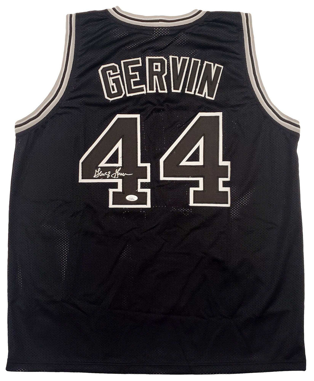San Antonio Spurs George Gervin Autographed Black Jersey JSA