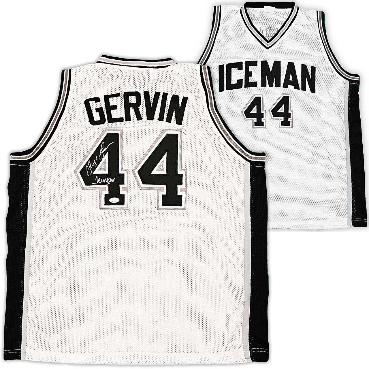 San Antonio Spurs George Gervin Autographed White Jersey "Iceman" JSA
