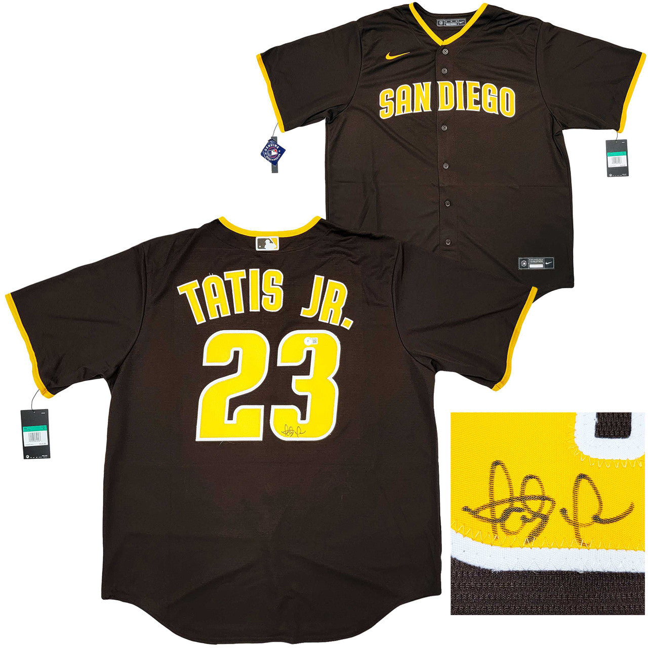 Fernando Tatis Jr. Autographed Padres Brown Nike Jersey – Size XL – Beckett BAS COA