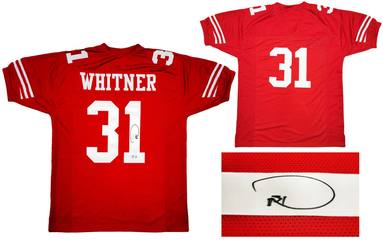 San Francisco 49ers Donte Whitner Autographed Red Jersey Beckett BAS QR