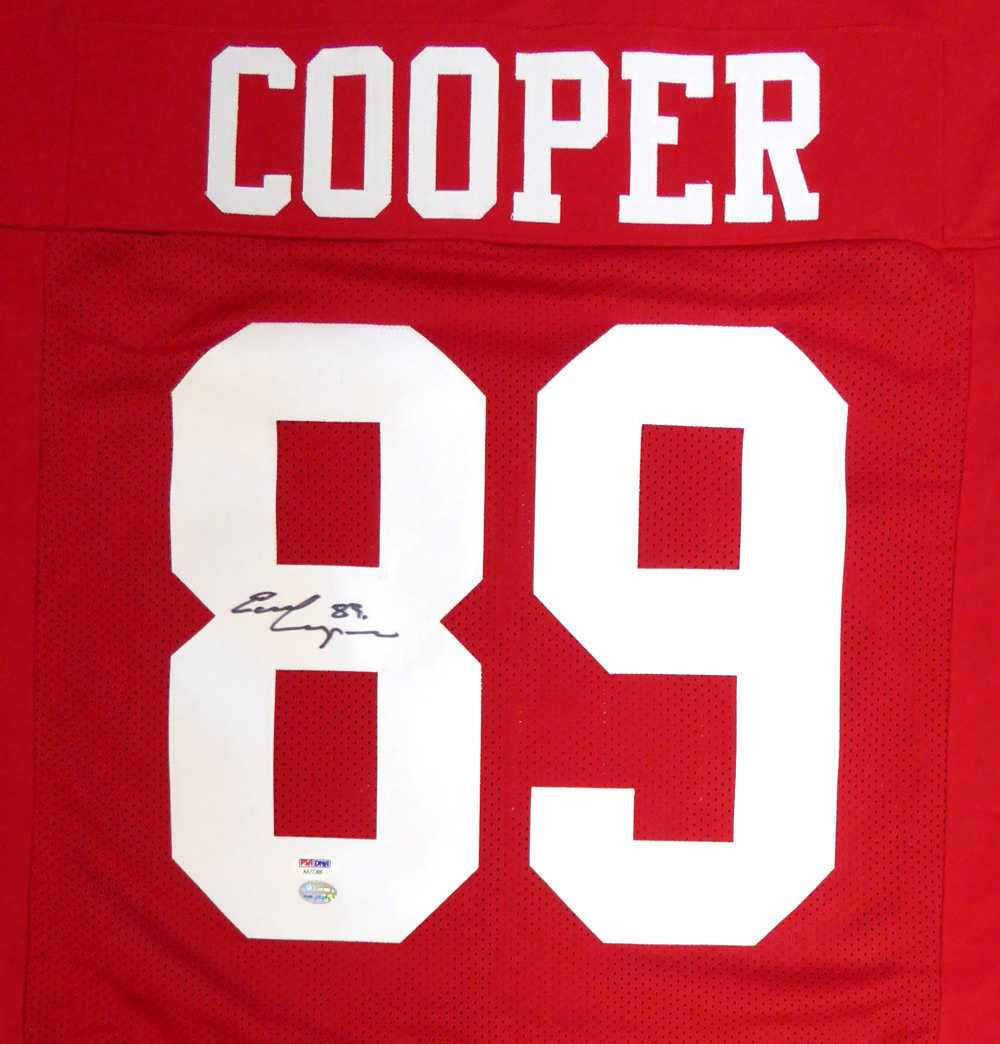 San Francisco 49ers Earl Cooper Autographed Red Jersey PSA/DNA