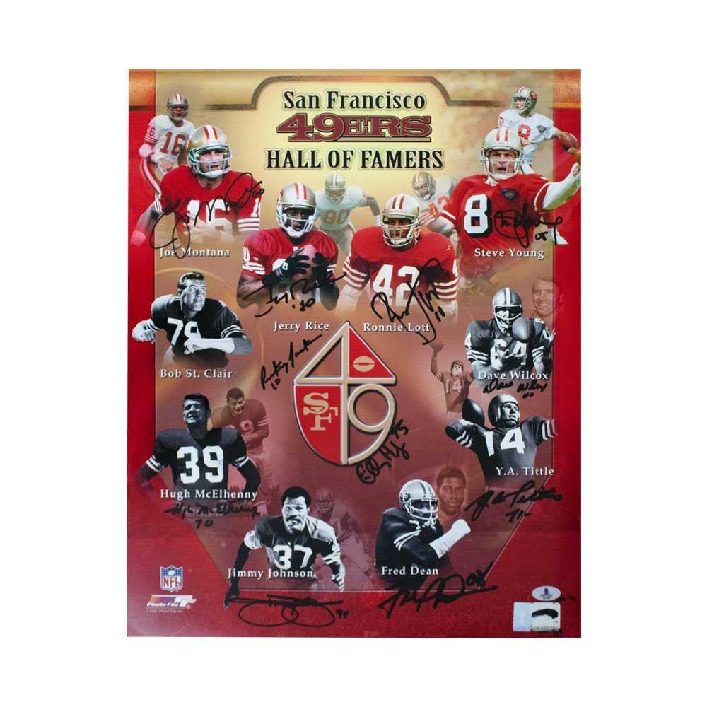 San Francisco 49ers Hall Of Famers Autographed 16x20 Photo - Beckett