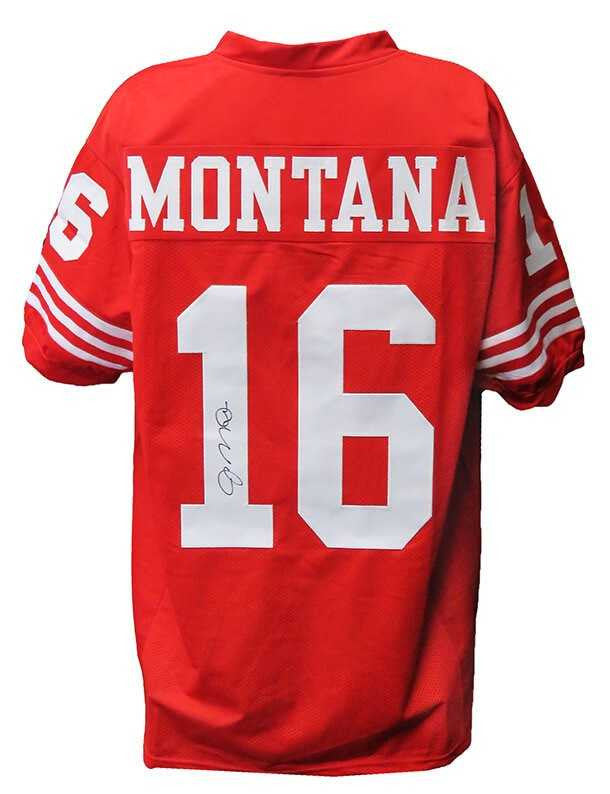 San Francisco 49ers Joe Montana Signed Red Throwback Jersey  - Schwartz Authentic