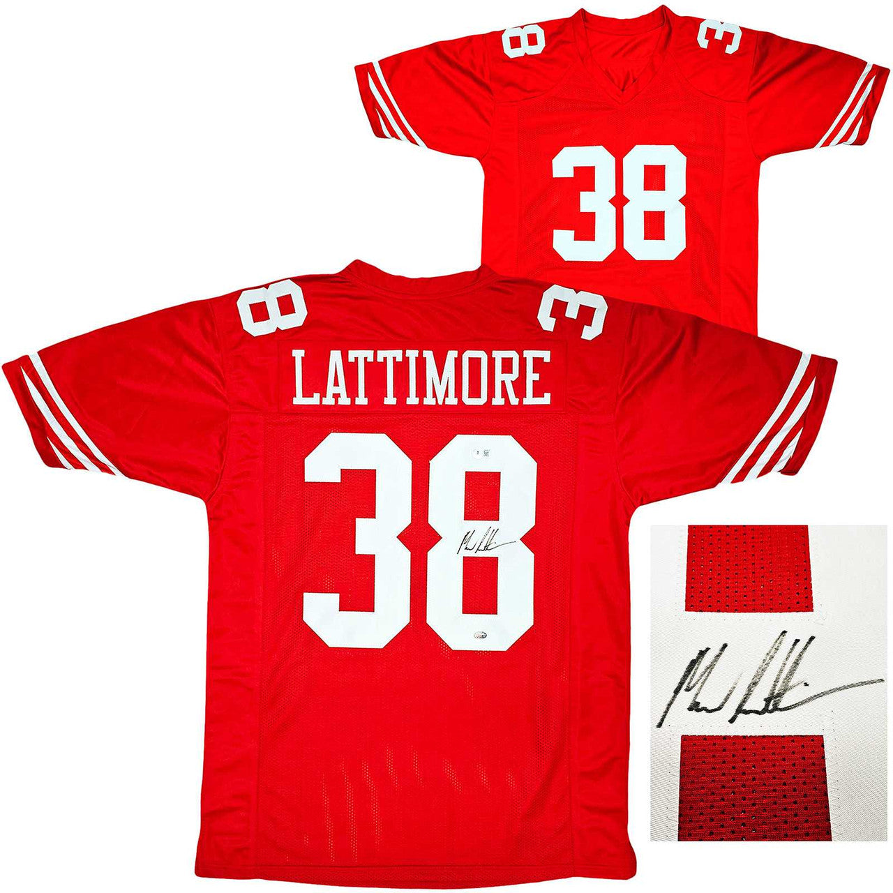 San Francisco 49ers Marcus Lattimore Autographed Red Jersey Beckett BAS QR