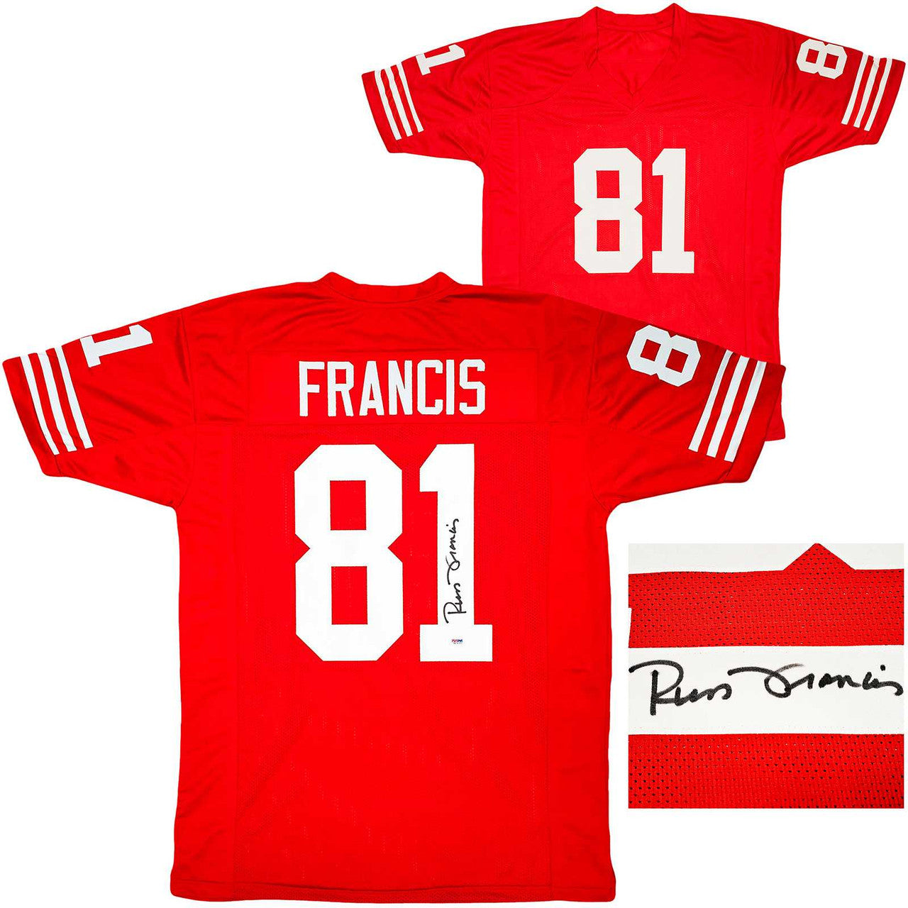 Russ Francis Autographed San Francisco 49ers Red Jersey – PSA/DNA Authenticated