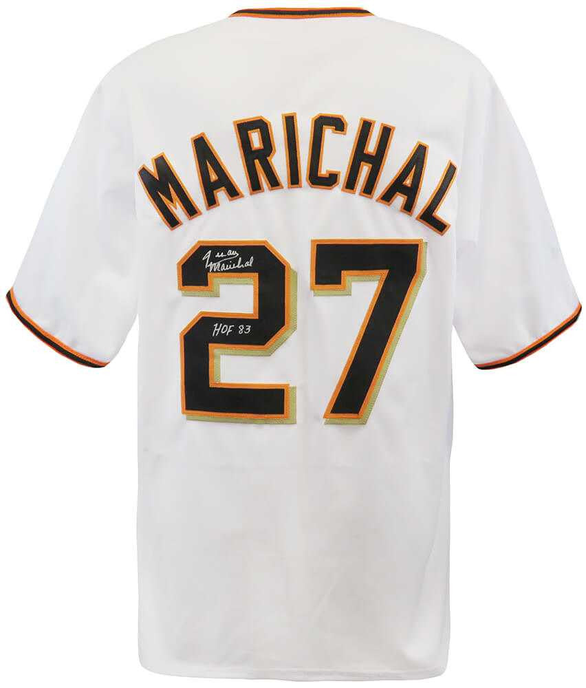 San Francisco Giants Juan Marichal Signed White Throwback Jersey w/HOF'83 - Schwartz Authenticated