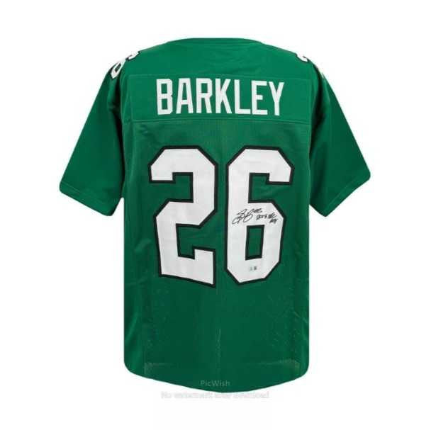 Saquon Barkley “2018 NFL ROY” Signed Philadelphia Eagles Green Jersey – Beckett BAS COA