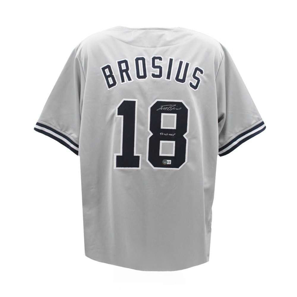 New York Yankees Scott Brosius Autographed Custom Gray Jersey w/ "98 WS MVP" Inscription - BAS COA