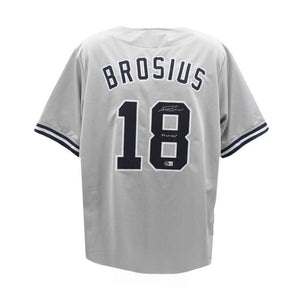 New York Yankees Scott Brosius Autographed Custom Gray Jersey w/ "98 WS MVP" Inscription - BAS COA