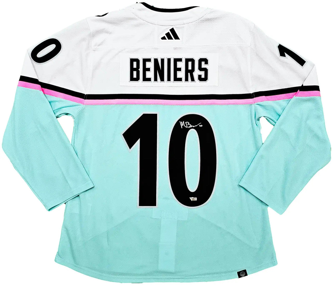 Seattle Kraken Matty Beniers Autographed White Adidas 2023 All Star Game Jersey Size 54 Fanatics Holo