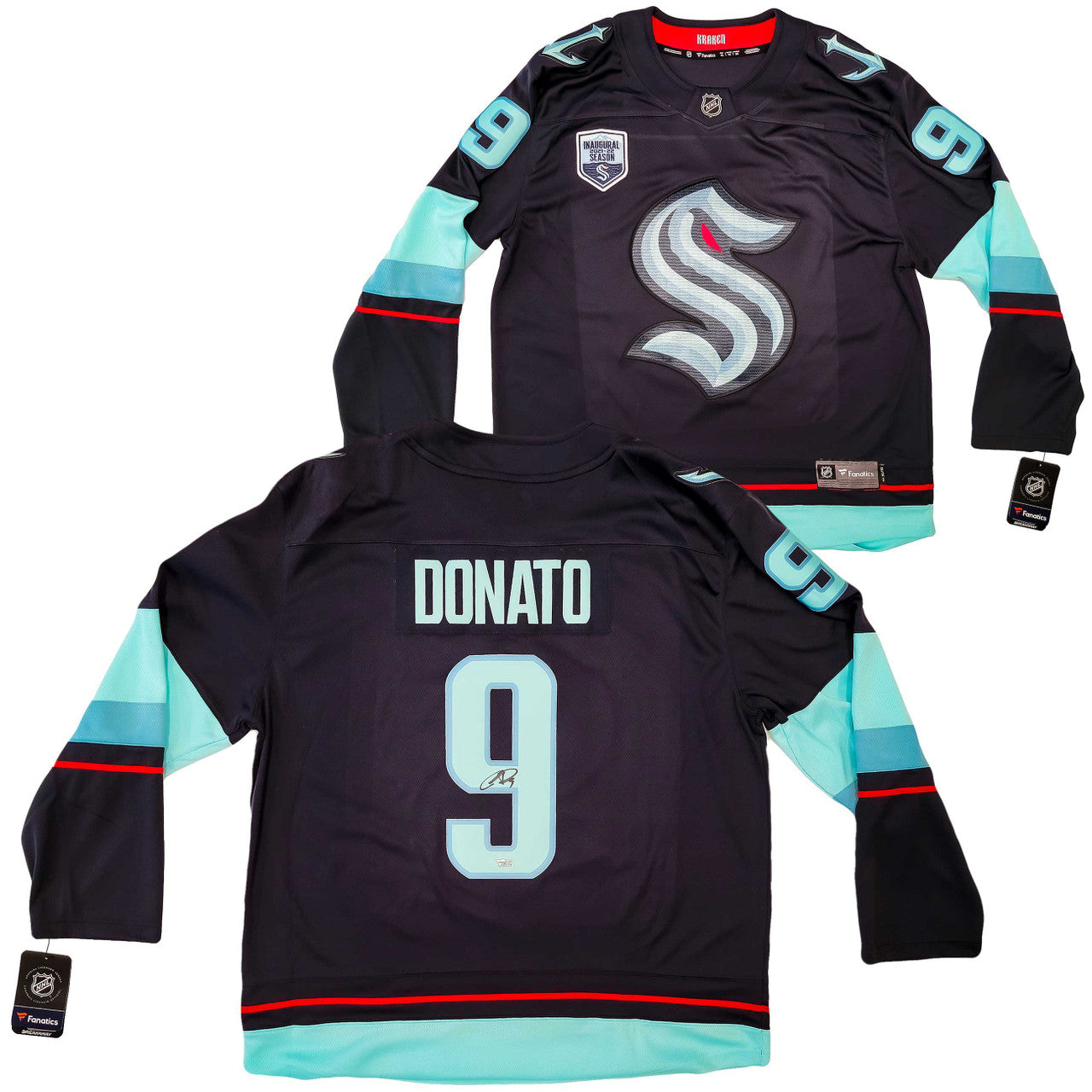 Seattle Kraken Ryan Donato Autographed Blue Fanatics Jersey Size XL Fanatics Holo Stock #202597