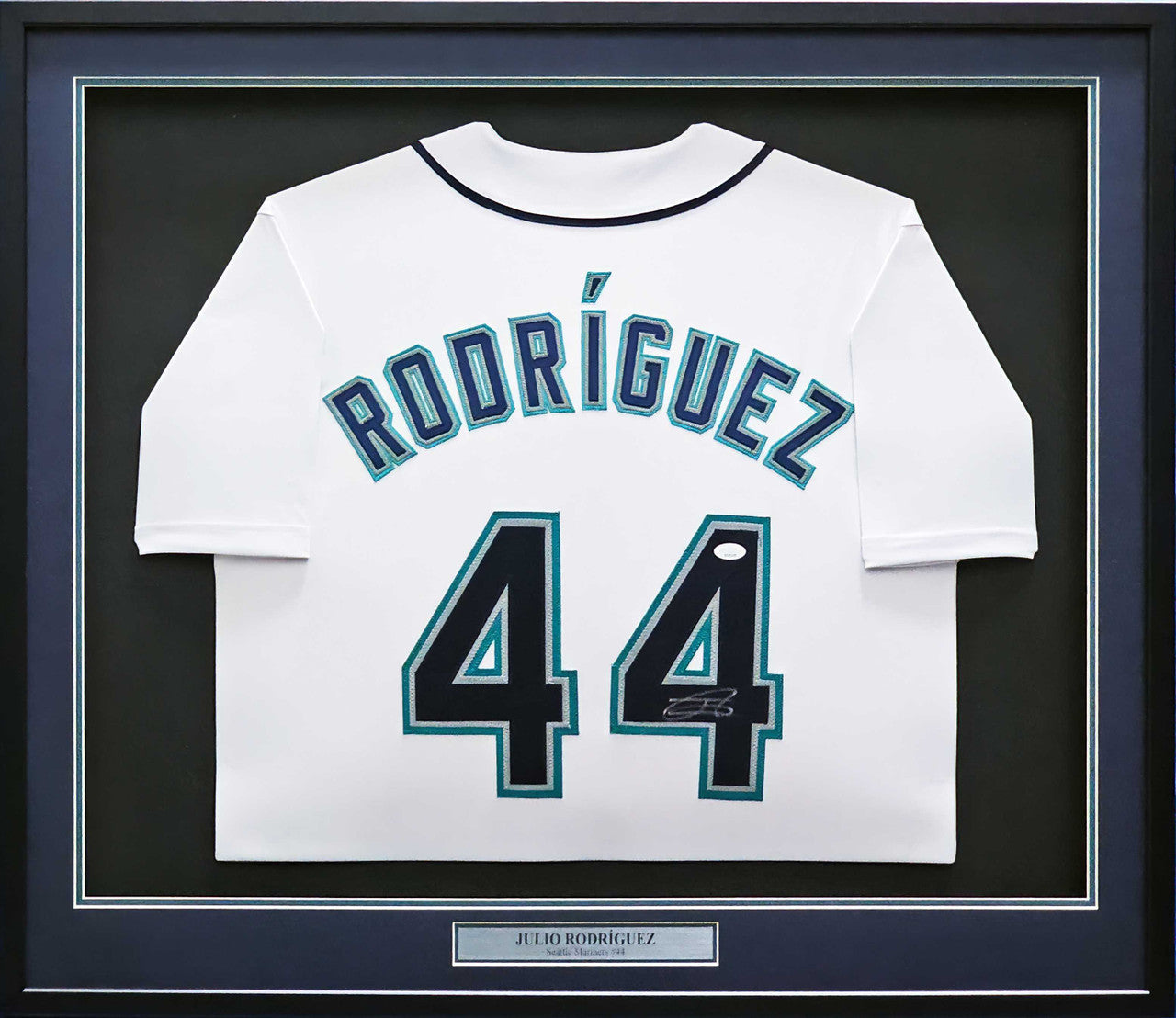 Julio Rodríguez Signed Seattle Mariners Framed White Jersey – JSA COA