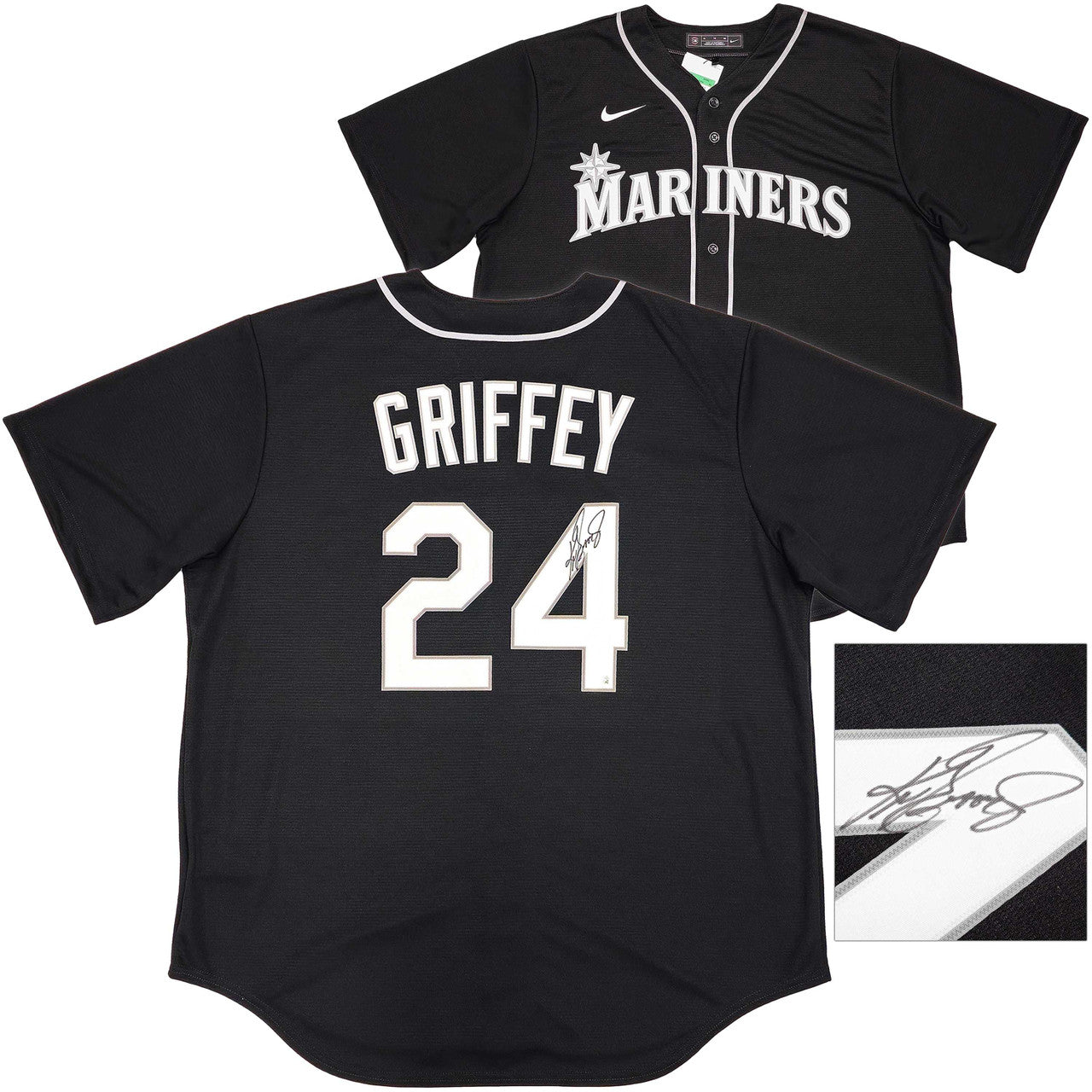 Seattle Mariners Ken Griffey Jr. Autographed Black Nike Jersey – Size XL – Beckett BAS Witness
