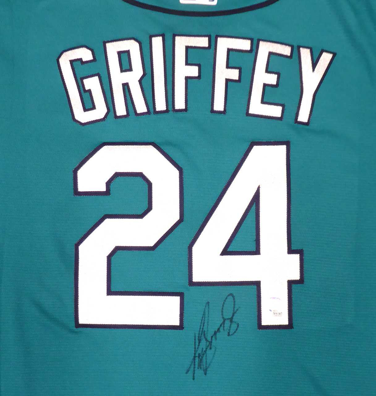 Seattle Mariners Ken Griffey Jr. Autographed Teal Nike Jersey Size L Beckett BAS & MCS Holo