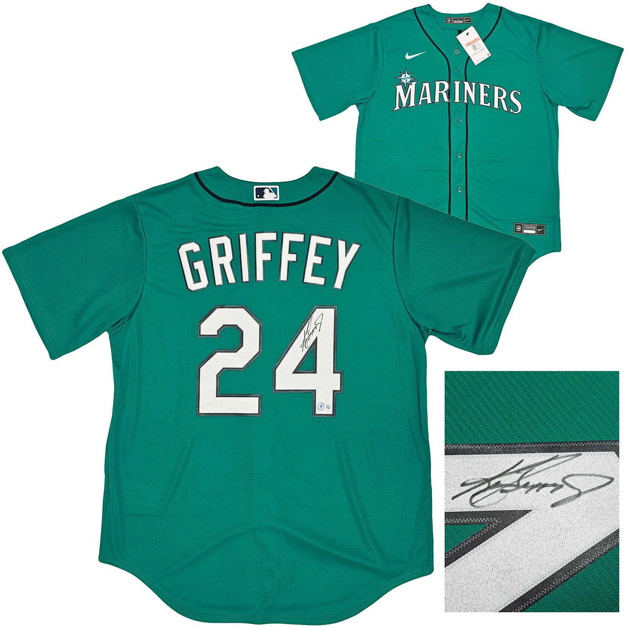 Ken Griffey Jr. Autographed Seattle Mariners Teal Nike Jersey (Size L) – BAS Witness
